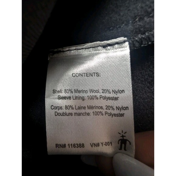 Smartwool Jacket Small Black Merino Wool Blend Full Zip Coat Gorpcore Outdoor - Picture 11 of 14